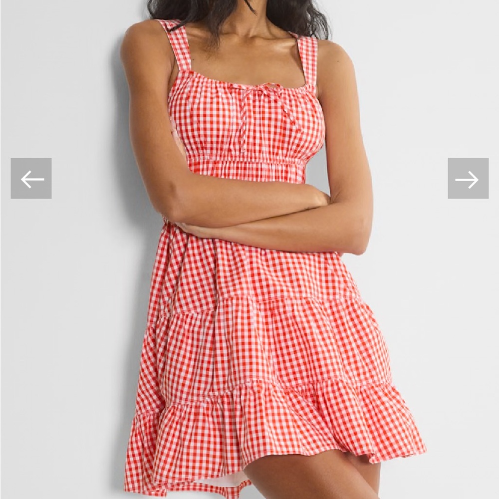 Aritzia Sunday Best Martine Poplin Mini Dress – Red Gingham